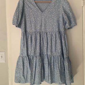 Pale Blue Spring Petals Dress
